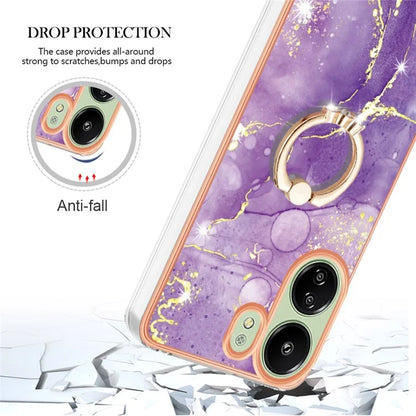YB IMD Series-10 For Xiaomi Redmi 13C 4G / 13C 5G / 13R 5G / Poco M6 5G / Poco C65 4G Phone Case Electroplating Kickstand TPU Cover