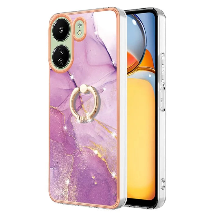 YB IMD Series-10 For Xiaomi Redmi 13C 4G / 13C 5G / 13R 5G / Poco M6 5G / Poco C65 4G Phone Case Electroplating Kickstand TPU Cover