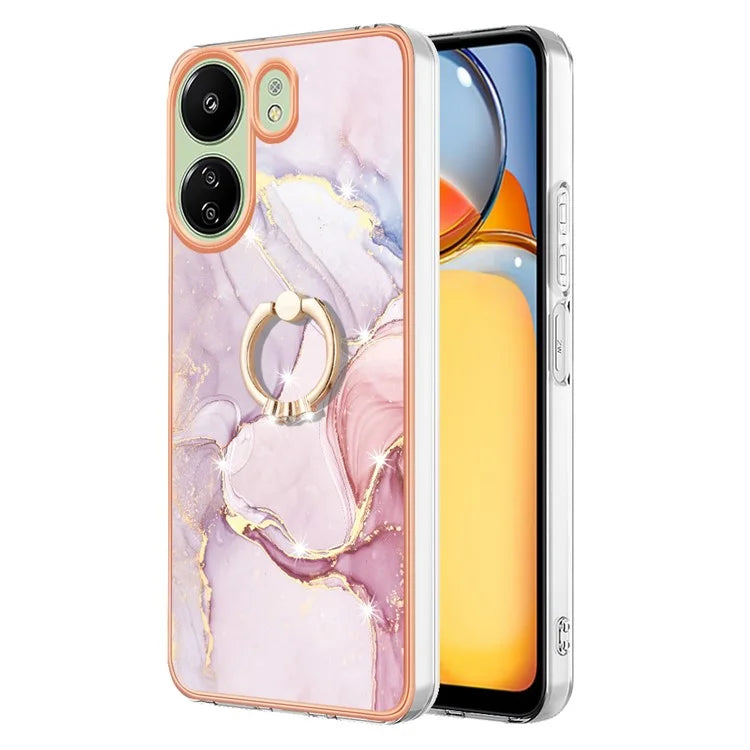YB IMD Series-10 For Xiaomi Redmi 13C 4G / 13C 5G / 13R 5G / Poco M6 5G / Poco C65 4G Phone Case Electroplating Kickstand TPU Cover