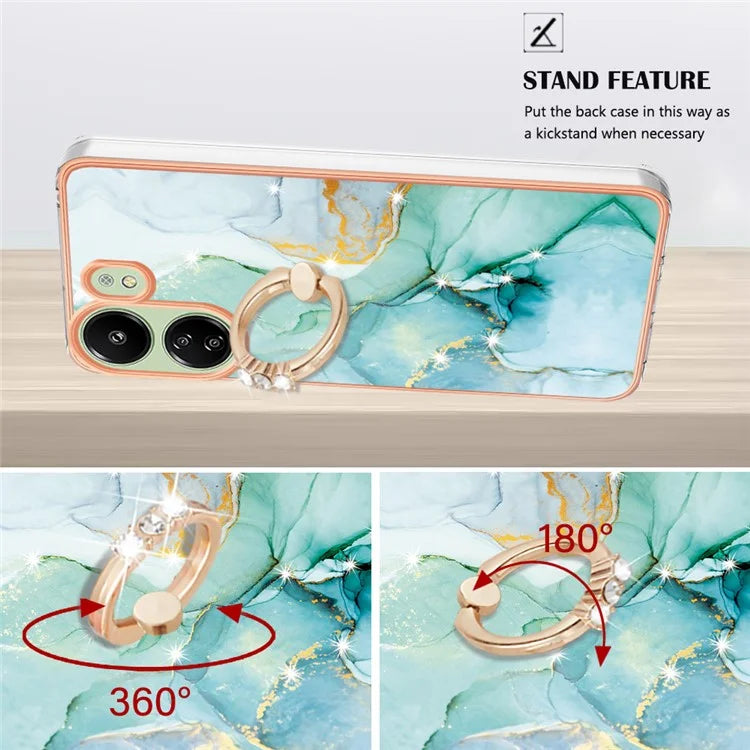 YB IMD Series-10 For Xiaomi Redmi 13C 4G / 13C 5G / 13R 5G / Poco M6 5G / Poco C65 4G Phone Case Electroplating Kickstand TPU Cover
