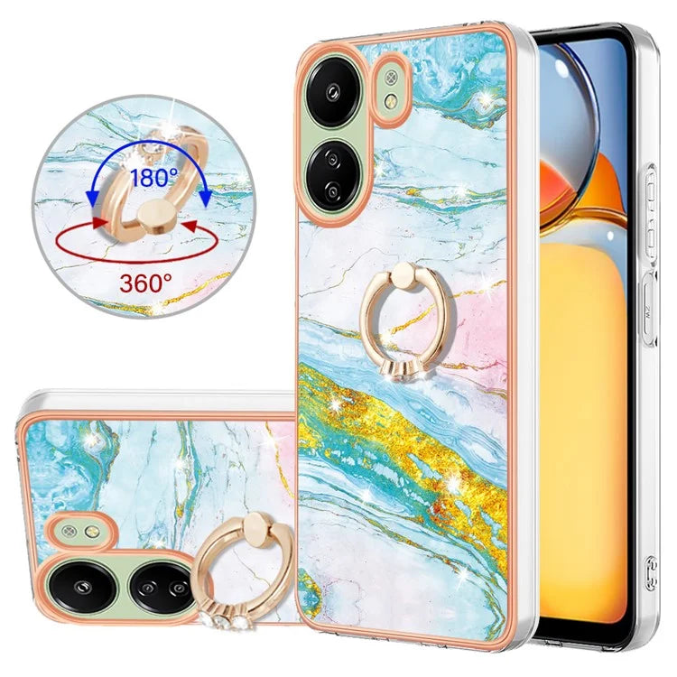 YB IMD Series-10 For Xiaomi Redmi 13C 4G / 13C 5G / 13R 5G / Poco M6 5G / Poco C65 4G Phone Case Electroplating Kickstand TPU Cover