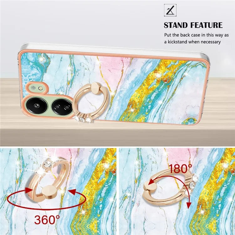YB IMD Series-10 For Xiaomi Redmi 13C 4G / 13C 5G / 13R 5G / Poco M6 5G / Poco C65 4G Phone Case Electroplating Kickstand TPU Cover