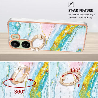 YB IMD Series-10 For Xiaomi Redmi 13C 4G / 13C 5G / 13R 5G / Poco M6 5G / Poco C65 4G Phone Case Electroplating Kickstand TPU Cover