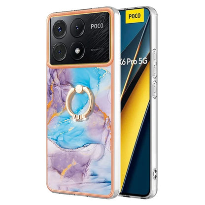YB IMD Series-6 For Xiaomi Poco X6 Pro 5G / Redmi K70E 5G Kickstand Case Electroplating TPU Phone Cover