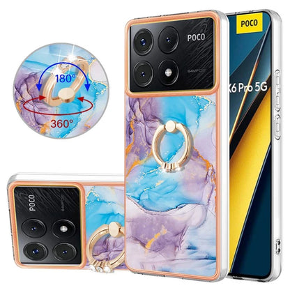 YB IMD Series-6 For Xiaomi Poco X6 Pro 5G / Redmi K70E 5G Kickstand Case Electroplating TPU Phone Cover