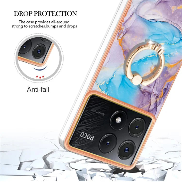 YB IMD Series-6 For Xiaomi Poco X6 Pro 5G / Redmi K70E 5G Kickstand Case Electroplating TPU Phone Cover