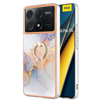 YB IMD Series-6 For Xiaomi Poco X6 Pro 5G / Redmi K70E 5G Kickstand Case Electroplating TPU Phone Cover