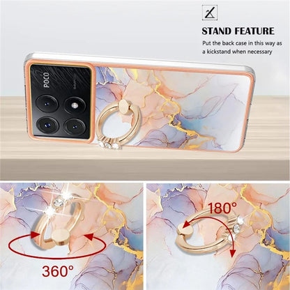 YB IMD Series-6 For Xiaomi Poco X6 Pro 5G / Redmi K70E 5G Kickstand Case Electroplating TPU Phone Cover
