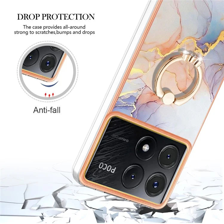 YB IMD Series-6 For Xiaomi Poco X6 Pro 5G / Redmi K70E 5G Kickstand Case Electroplating TPU Phone Cover