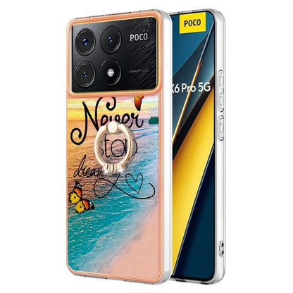 YB IMD Series-6 For Xiaomi Poco X6 Pro 5G / Redmi K70E 5G Kickstand Case Electroplating TPU Phone Cover