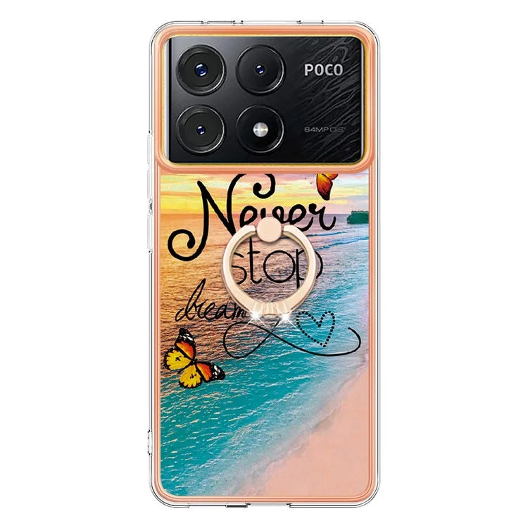 YB IMD Series-6 For Xiaomi Poco X6 Pro 5G / Redmi K70E 5G Kickstand Case Electroplating TPU Phone Cover