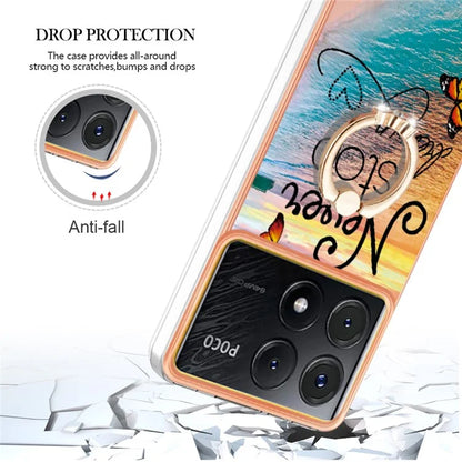 YB IMD Series-6 For Xiaomi Poco X6 Pro 5G / Redmi K70E 5G Kickstand Case Electroplating TPU Phone Cover
