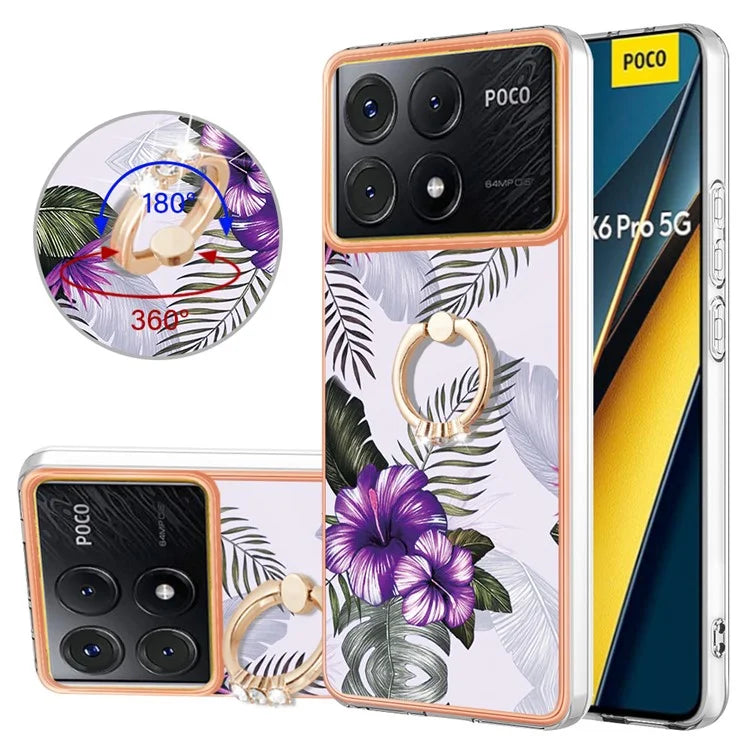 YB IMD Series-6 For Xiaomi Poco X6 Pro 5G / Redmi K70E 5G Kickstand Case Electroplating TPU Phone Cover