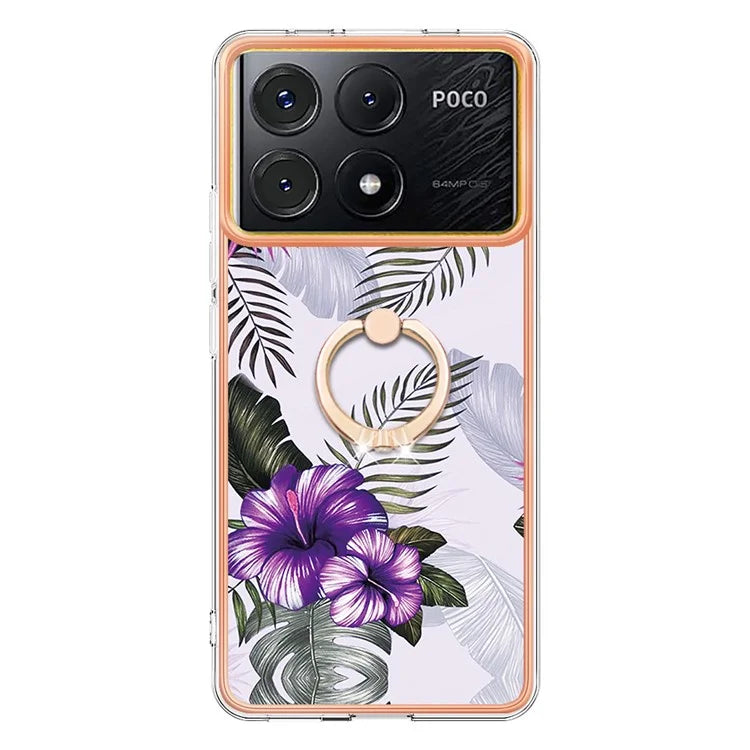 YB IMD Series-6 For Xiaomi Poco X6 Pro 5G / Redmi K70E 5G Kickstand Case Electroplating TPU Phone Cover