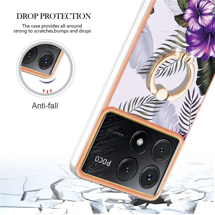 YB IMD Series-6 For Xiaomi Poco X6 Pro 5G / Redmi K70E 5G Kickstand Case Electroplating TPU Phone Cover