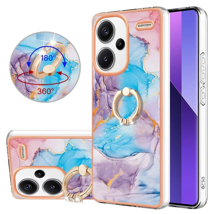 YB IMD Series-6 For Xiaomi Redmi Note 13 Pro+ 5G Electroplating Case TPU Rotary Kickstand Phone Cover