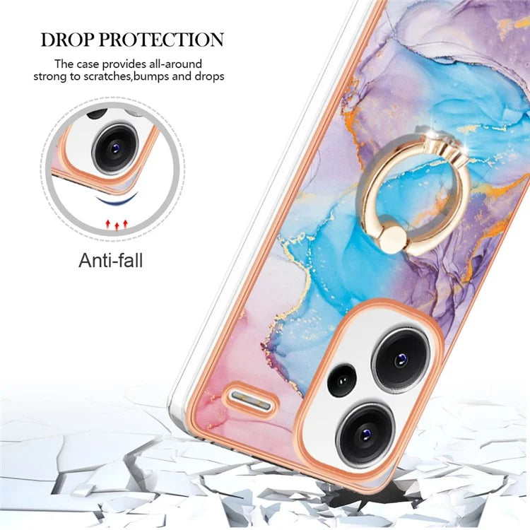 YB IMD Series-6 For Xiaomi Redmi Note 13 Pro+ 5G Electroplating Case TPU Rotary Kickstand Phone Cover