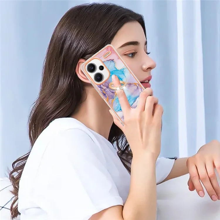 YB IMD Series-6 For Xiaomi Redmi Note 13 Pro+ 5G Electroplating Case TPU Rotary Kickstand Phone Cover