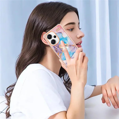 YB IMD Series-6 For Xiaomi Redmi Note 13 Pro+ 5G Electroplating Case TPU Rotary Kickstand Phone Cover