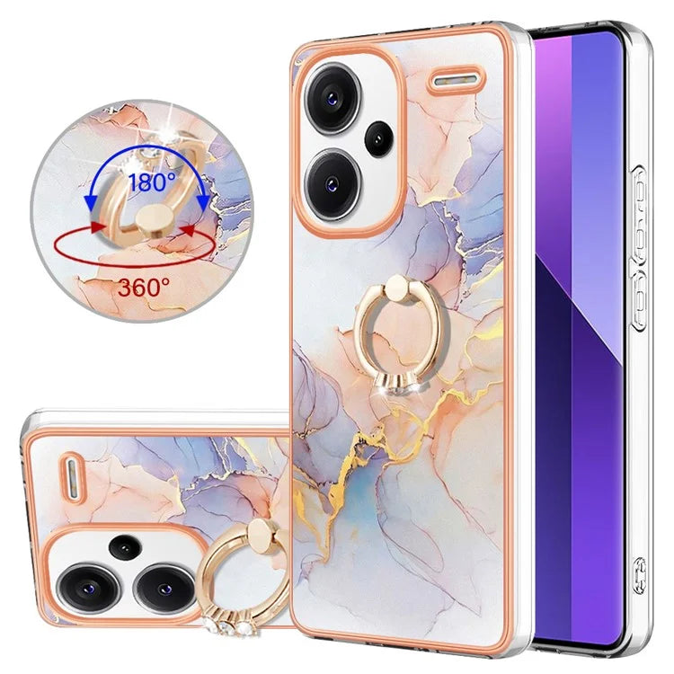 YB IMD Series-6 For Xiaomi Redmi Note 13 Pro+ 5G Electroplating Case TPU Rotary Kickstand Phone Cover