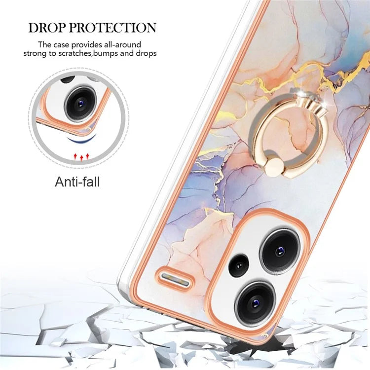 YB IMD Series-6 For Xiaomi Redmi Note 13 Pro+ 5G Electroplating Case TPU Rotary Kickstand Phone Cover