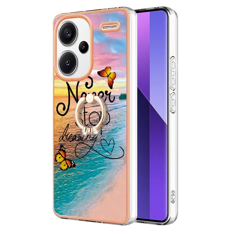 YB IMD Series-6 For Xiaomi Redmi Note 13 Pro+ 5G Electroplating Case TPU Rotary Kickstand Phone Cover