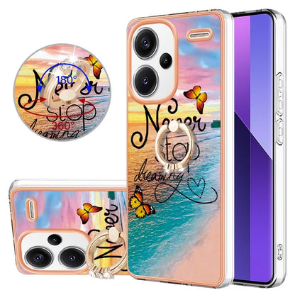 YB IMD Series-6 For Xiaomi Redmi Note 13 Pro+ 5G Electroplating Case TPU Rotary Kickstand Phone Cover