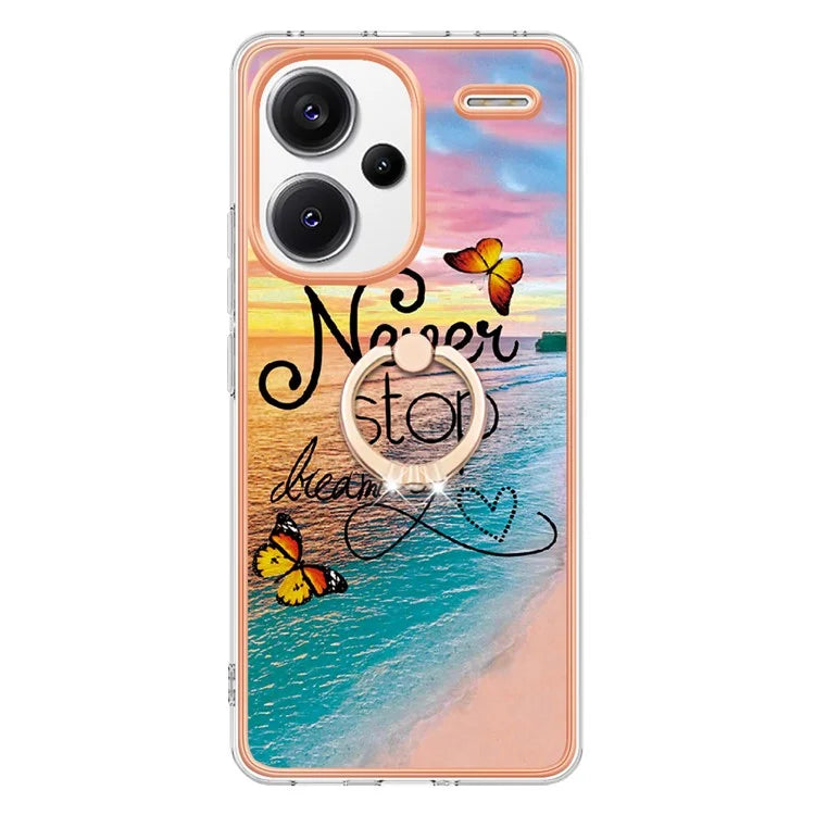 YB IMD Series-6 For Xiaomi Redmi Note 13 Pro+ 5G Electroplating Case TPU Rotary Kickstand Phone Cover
