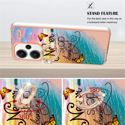 YB IMD Series-6 For Xiaomi Redmi Note 13 Pro+ 5G Electroplating Case TPU Rotary Kickstand Phone Cover