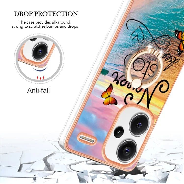 YB IMD Series-6 For Xiaomi Redmi Note 13 Pro+ 5G Electroplating Case TPU Rotary Kickstand Phone Cover