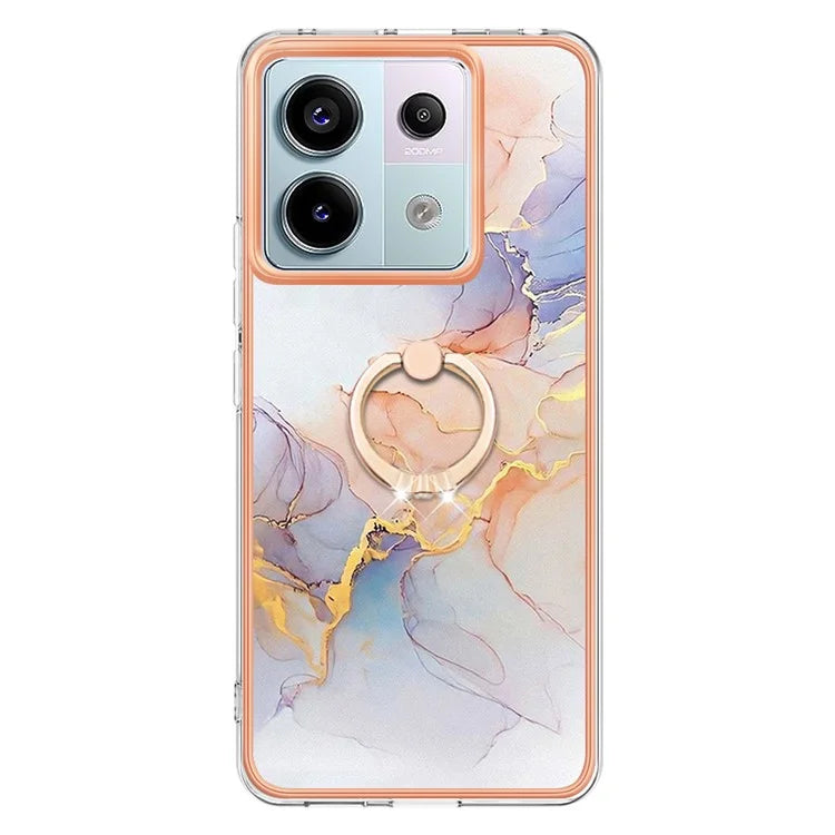 YB IMD Series-6 For Xiaomi Redmi Note 13 Pro 5G / Poco X6 5G TPU Case Ring Kickstand Cell Phone Cover