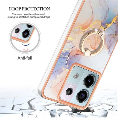 YB IMD Series-6 For Xiaomi Redmi Note 13 Pro 5G / Poco X6 5G TPU Case Ring Kickstand Cell Phone Cover