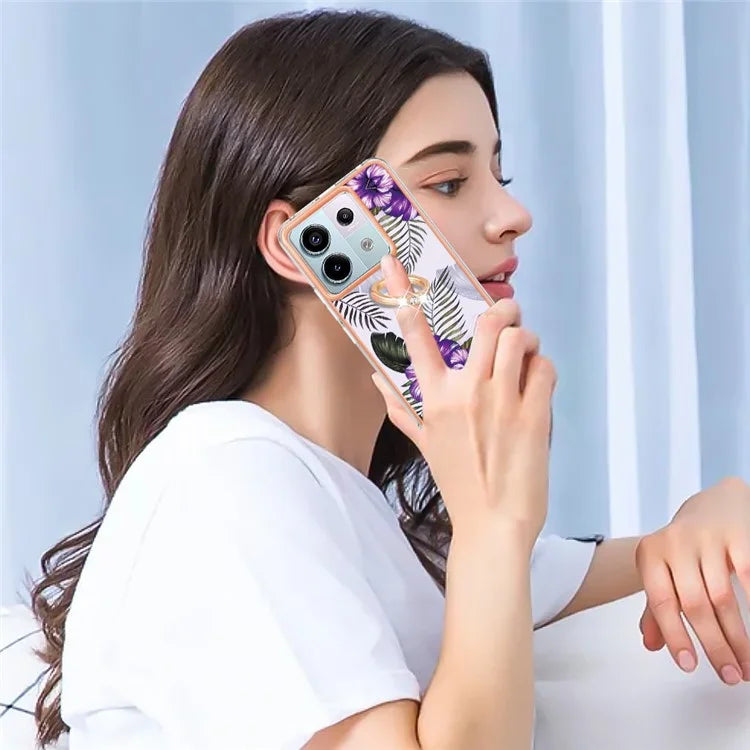 YB IMD Series-6 For Xiaomi Redmi Note 13 Pro 5G / Poco X6 5G TPU Case Ring Kickstand Cell Phone Cover