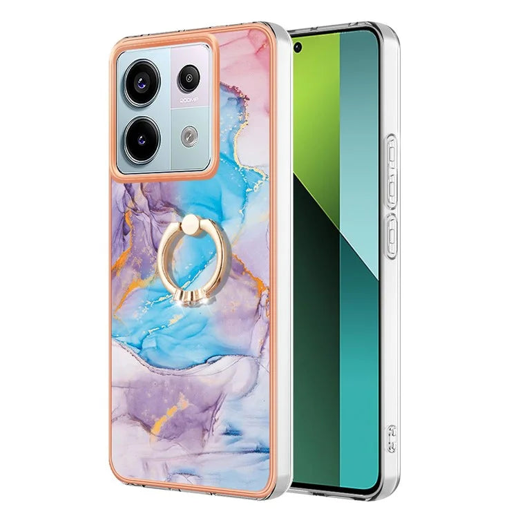 YB IMD Series-6 For Xiaomi Redmi Note 13 Pro 5G / Poco X6 5G TPU Case Ring Kickstand Cell Phone Cover