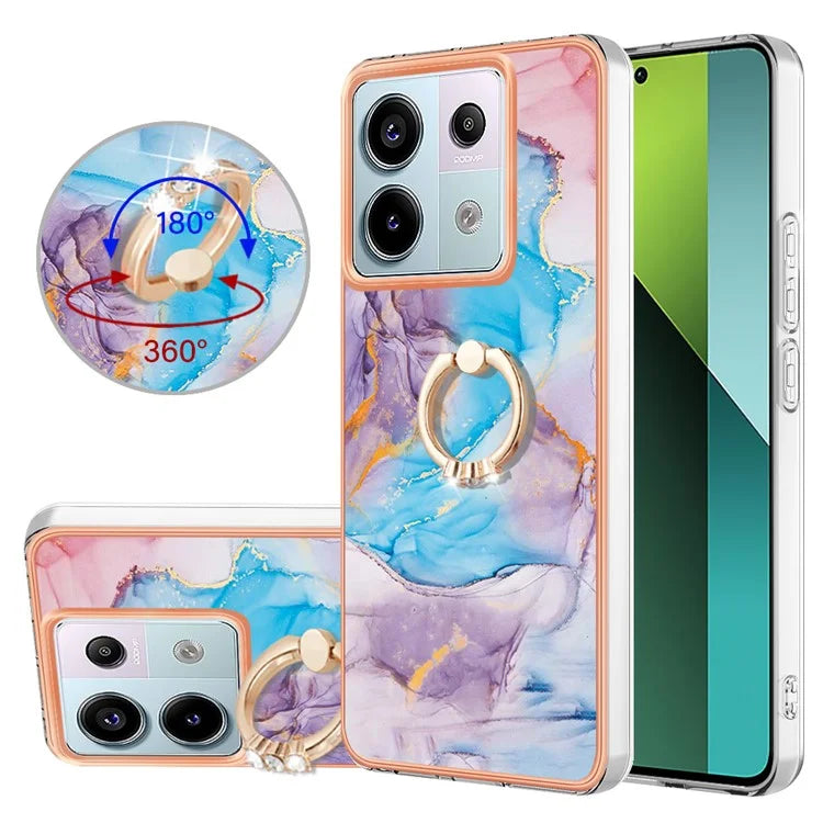 YB IMD Series-6 For Xiaomi Redmi Note 13 Pro 5G / Poco X6 5G TPU Case Ring Kickstand Cell Phone Cover
