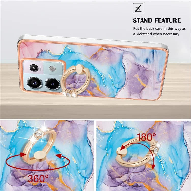 YB IMD Series-6 For Xiaomi Redmi Note 13 Pro 5G / Poco X6 5G TPU Case Ring Kickstand Cell Phone Cover