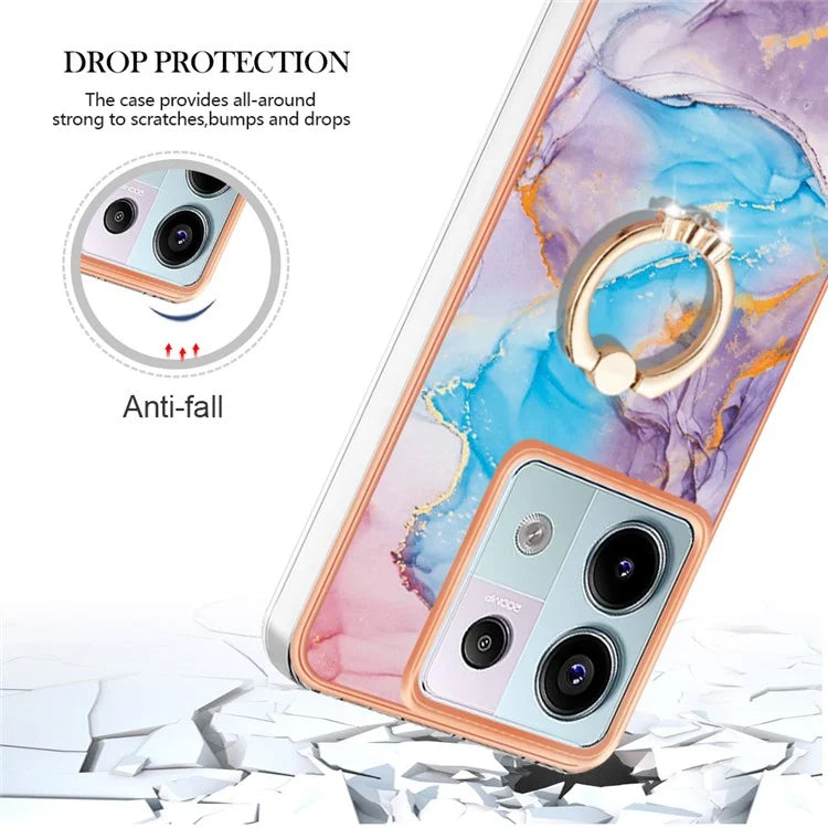 YB IMD Series-6 For Xiaomi Redmi Note 13 Pro 5G / Poco X6 5G TPU Case Ring Kickstand Cell Phone Cover