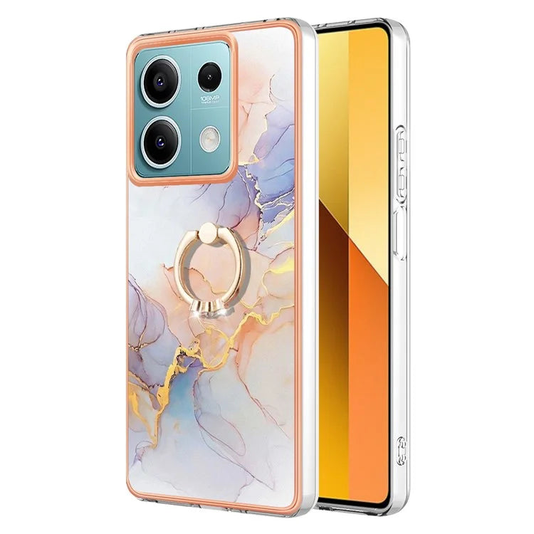 YB IMD Series-6 For Xiaomi Redmi Note 13 5G Rotary Kickstand Case TPU Cell Phone Electroplating Cover