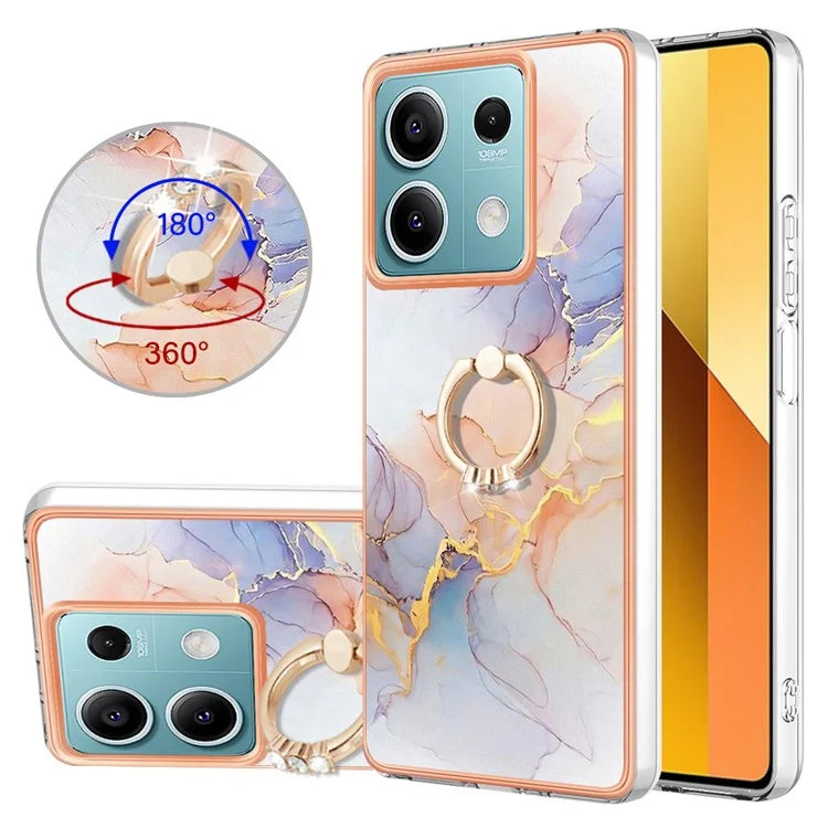 YB IMD Series-6 For Xiaomi Redmi Note 13 5G Rotary Kickstand Case TPU Cell Phone Electroplating Cover
