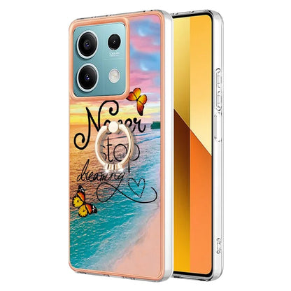 YB IMD Series-6 For Xiaomi Redmi Note 13 5G Rotary Kickstand Case TPU Cell Phone Electroplating Cover