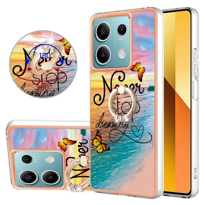 YB IMD Series-6 For Xiaomi Redmi Note 13 5G Rotary Kickstand Case TPU Cell Phone Electroplating Cover