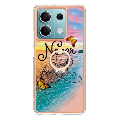 YB IMD Series-6 For Xiaomi Redmi Note 13 5G Rotary Kickstand Case TPU Cell Phone Electroplating Cover