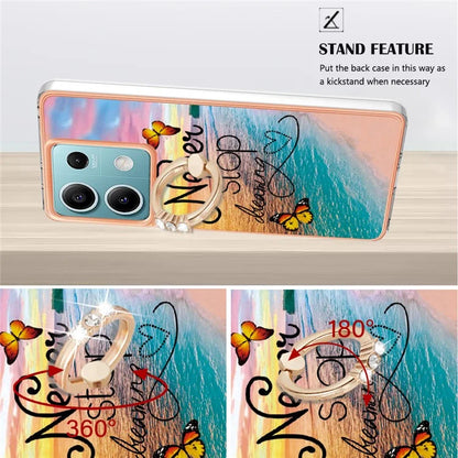 YB IMD Series-6 For Xiaomi Redmi Note 13 5G Rotary Kickstand Case TPU Cell Phone Electroplating Cover