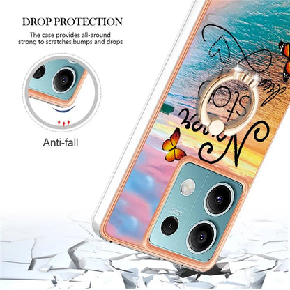 YB IMD Series-6 For Xiaomi Redmi Note 13 5G Rotary Kickstand Case TPU Cell Phone Electroplating Cover