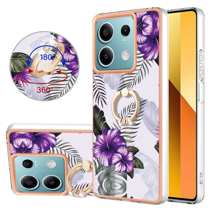 YB IMD Series-6 For Xiaomi Redmi Note 13 5G Rotary Kickstand Case TPU Cell Phone Electroplating Cover