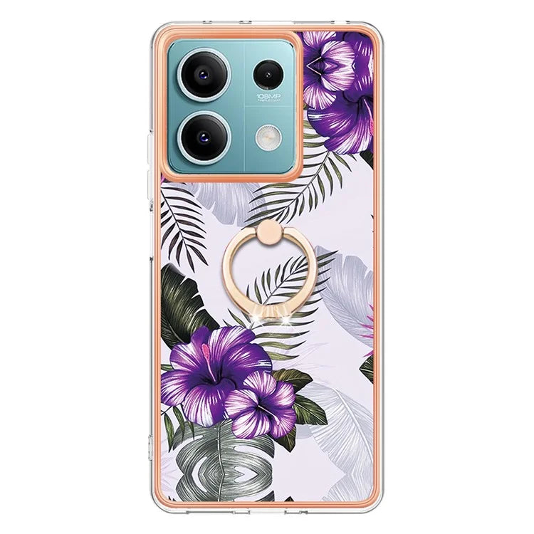 YB IMD Series-6 For Xiaomi Redmi Note 13 5G Rotary Kickstand Case TPU Cell Phone Electroplating Cover