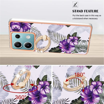 YB IMD Series-6 For Xiaomi Redmi Note 13 5G Rotary Kickstand Case TPU Cell Phone Electroplating Cover