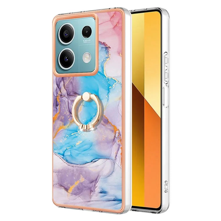 YB IMD Series-6 For Xiaomi Redmi Note 13 5G Rotary Kickstand Case TPU Cell Phone Electroplating Cover