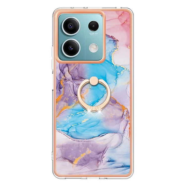 YB IMD Series-6 For Xiaomi Redmi Note 13 5G Rotary Kickstand Case TPU Cell Phone Electroplating Cover