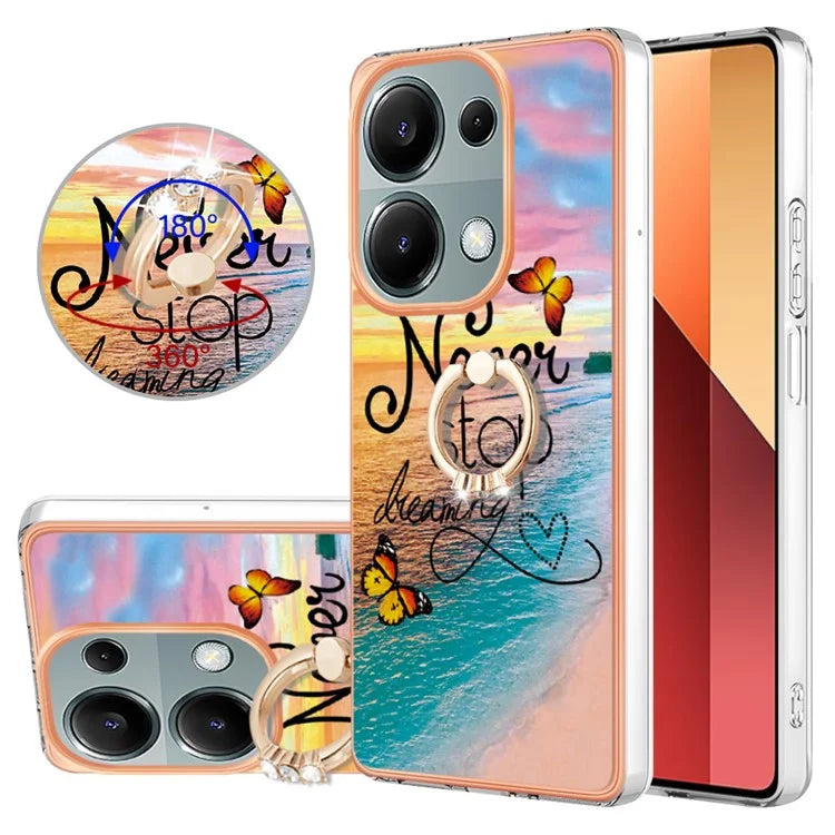 YB IMD Series-6 For Xiaomi Redmi Note 13 Pro 4G / Poco M6 Pro 4G Case Electroplating Edge TPU Phone Kickstand Cover